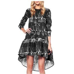 Gracia Black and White Asymmetrical Dress